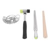 Ring Sizer Set Aluminum Finger Sizing Gauge Polishing Wood Mandrel