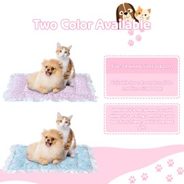 Aimondow Cat Cooling Mat, 24.4 in x 16.5 in Dog Crate Pad, Pet Sleeping Mat for Kitten and Puppy, Portable and Soft Pet Bed Mat, Cat Dog Cushion Pad, Machine Washable