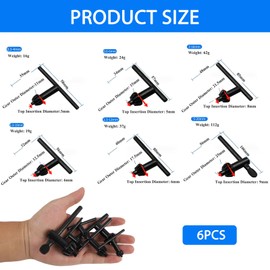 Set of 6 Universal Drill Chuck Keys, Chuck Keys for Drills, Keys, Keys, Size 4/6/10/13/16/20mm, Made of Heavy Duty Carbon Steel, Safe and Practical