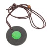 Volcanic Lava Energy Stone Pendant Green Core Promote Circulation Adjustable