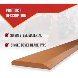 Mytee Products 72"x4"x1/2" Bucket Cutting Edge for Skid Steer & Loader - Weld-on & Bolt-on Yellow Painted 30Mn Steel Skid Steer Cutting Edge Blade for Loader & Excavator