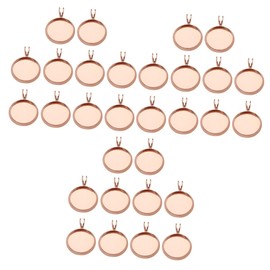 TEHAUX 30pcs Pendant Trays Creative Copper Bezel Jewelry Making Kits -Shaped Hanging Trays for Crafts Rose Gold Inner for