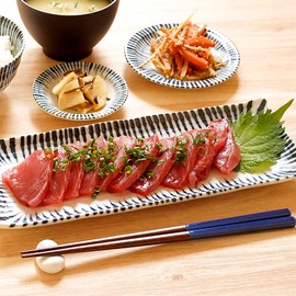 East Table Sanma Plate, 10.8 inches (27.5 cm), Rectangular Plate, Sentan Tokusa Japanese Tableware