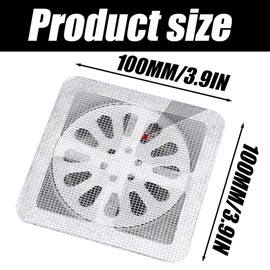 60 Pcs 4" X 4" Disposable Shower Drain Cover Hair Catcher, Bath Shower Drain Screen, Square Shower Drain Mesh Sticker