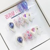 Purple ice mother-of-pearl handmade nail tips - Square / 보랏빛