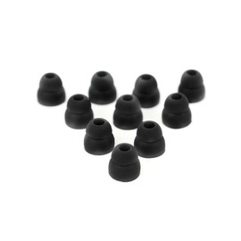 10-Pack Black Double Flange EarTips Compatible with Beats Powerbeats 3 Wireless Earbuds Replacement Silicone Ear Tips