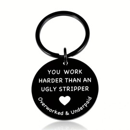 CAOXIAN Thank You Key Chain Appreciation Gifts for Employees Teachers Employees Gifts Key Chain Women Men Employee Leave Pickup Gifts Engraved Gifts, black
