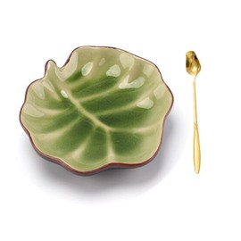 Ceramic Spoon Rest for Stove Top Cute Leaf Shaped Spoon Holder for Kitchen Countertop Cooking Kitchen Spoon Rest Utensil Rest Spatula Rest