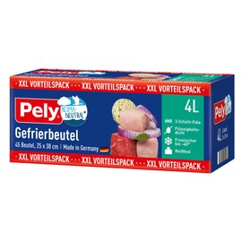 pely 8674 Gefrierbeutel, 4 L, 45 Beutel, Vorteilspack