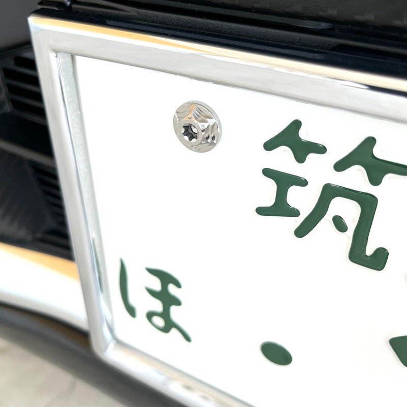 RENPA Titanium Alloy License Plate Bolt Snowflake Design Vehicle Inspection