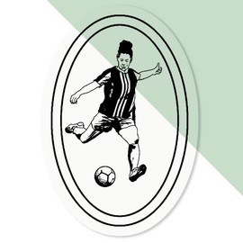 4 x Small 50mm 'Football Player' Transparent/Clear Sticker Decals for Windows/Cars/Walls (DC00127356)