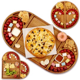 Jiulory Premium Solid Wood Charcuterie Board Gift Set - Extra Large Magnetic Cheese Board Wooden Tray Serving Platter Housewarming, Christmas, and Valentine's Gifts