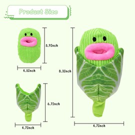 Vehomy Dog Cabbage Shape Squeaky Toy 2 in 1 Puzzle Puppy Toy Plush Dog Leakage Food Toy for Small & Medium Dogs Interactive Dog Chewing Toy for Teething with Crinkle Paper & Squeaker Cabbage