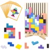 Wooden Stacking Puzzle Toy, Wooden Blocks Tangram Jigsaw Puzzle Toys