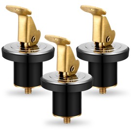 MorningRo 3 Pcs 5/8 Inch Baitwell Drain Plug Brass and Stainless Steel Snap Lock Boat Drain Plug Rubber for Boat Yacht Kayak Marine Livewells Baitwells
