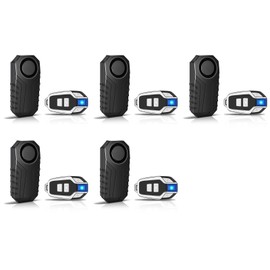 113db Bike Alarm,NineLeaf Bike Bike Alarm with Remote,Bicycle Alarm System Anti Theft,IP65 Waterproof,7 Levels of Sensitivity,Easy Installation,for Bicycles, Electric Bicycles,Motorcycle,5PK