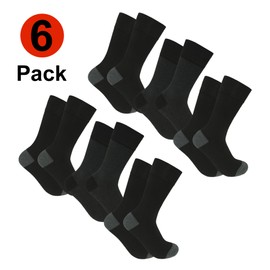 Xact Men's Bamboo Socks, 6 Pairs, Super Soft and Breathable, Antibacterial, Odour-Resistant in Gift Box (UK 7-11) (6-Pairs - Black/Charcoal Herringbone) UK 7-11 (EU 41/46)