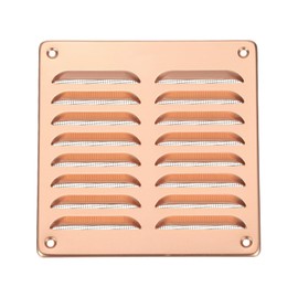 PATIKIL 6x6 Inch Aluminum Gable Vent, Exterior Wall Outlet Vent Cover HVAC Air Grille Louvered Screen Mesh for Kitchen Bathroom Ventilation, Brown