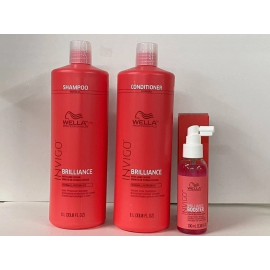 Wella Invigo Brilliance Shampoo & Conditioner Fine/Normal 33.8oz +Booster  / Set