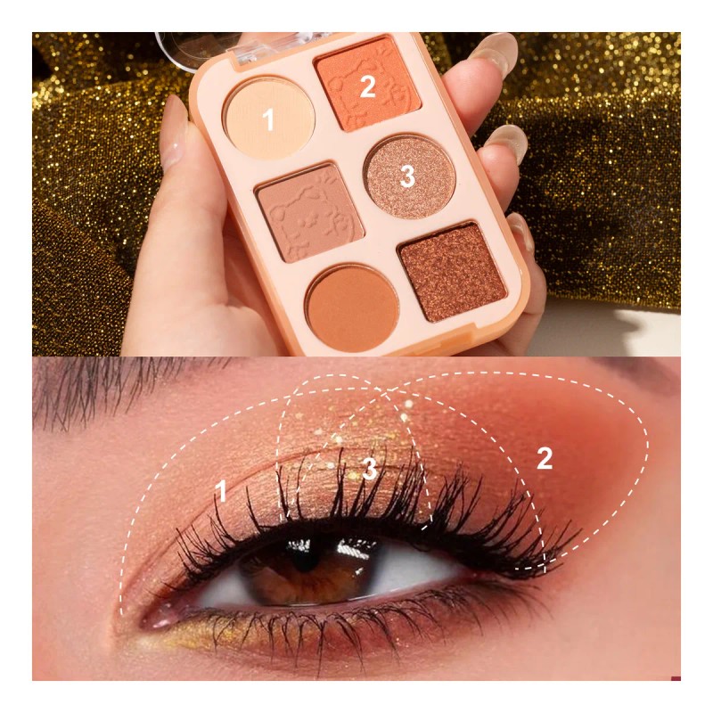 Kit 3 Sombras De Ojos Mate Y Resaltador De Tacto