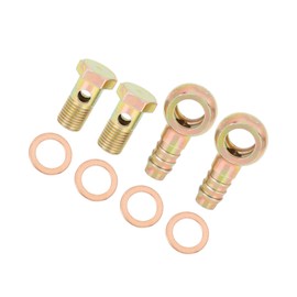 VekAuto 2 Sets 14mm Banjo Internal Diameter Banjo Hose Barb Bolt Fittings Banjo Bolt Washer Kit for Car Auto Accessories