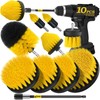 Holikme 10Pieces Drill Brush Attachments Set, Power Scrubber Brush with