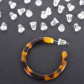 200pcs Earring Backs for Studs Earring Back Soft Clear Ear Safety Back Pads Backstops Bullet Clutch Stopper Replacement for Fish Hook Earring Studs Hoops