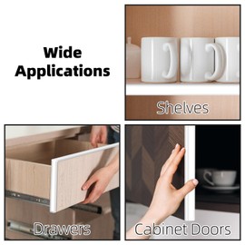 ZOWZOW U-Shape Edge Banding Trim - 0.6" x 16ft Self Adhesive TPE Edging for Countertops, Cabinets & Furniture Restoration - Flexible Edge Protector Strip, White