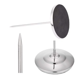 Dproptel Stainless Steel Straight Rod Paper Memo Holder Bill Fork Receipt Note Spike Stick Memo Clip - 2 Pack