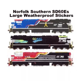 Norfolk Southern SD60Es 3 Large 2.5x9-10" Stickers Andy Fletcher