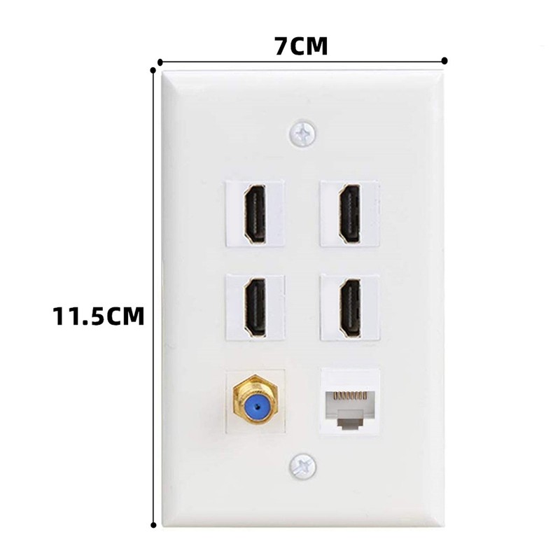 Wall Plate 6 Ports HD Multimedia Interface CAT6 TV F