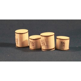 Custom Made 4 HO White Paper Rolls with bill of lading and straps- 3D printed and assembled