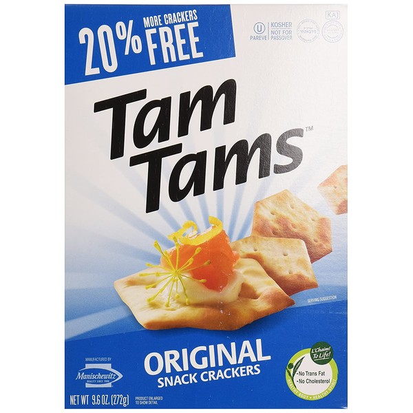 Manischewitz Tam Tams Original Snack Crackers, 9.6 oz