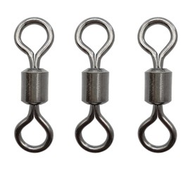 Atibin Heavy Duty Fishing Swivels Freshwater Saltwater Copper Barrel Swivels Rolling Connector Stainless Swivel Fishing Lure Black Nickel, 50pcs, 48lbs