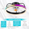Ceiling Fan-Low Profile Ceiling Fan with Light - Modern Flush