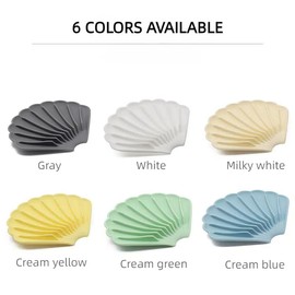 Generic YGB Self-draining silicone soap box, non-punch-free deflecting soap dish, shell non-slip soap mat, sponge holder, soft rubber soap holder for bathroom supplies (White)