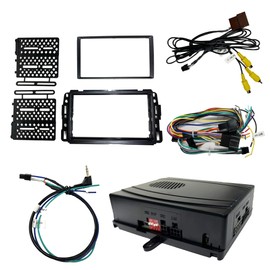 CRUX Interfacing DKGM-16| OnStar Radio Replacement Interface w/SWC Retention, Video Switcher & Double Din Dash Kit for Select GM LAN-29 Bit Vehicles 2006-2015
