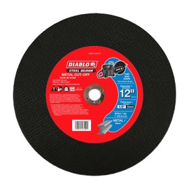 Diablo Steel Demon High Speed Metal Cut - Off Disc - Ideal for Cutting Steel, Angle Iron and Sheet Metal - 12" Diameter, 1/8" Thickness, 6,350 Max RPM - DBDS12125A01F