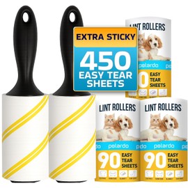 Lint Rollers for Pet Hair, Sticky, Remover for Couch, Clothes Furniture and Carpet. Lint Roller Dog Hair Remover Cat Hair, Animal Hair, Pet Fur, Fuzz. 5 Large Pet Hair Lint Rollers White