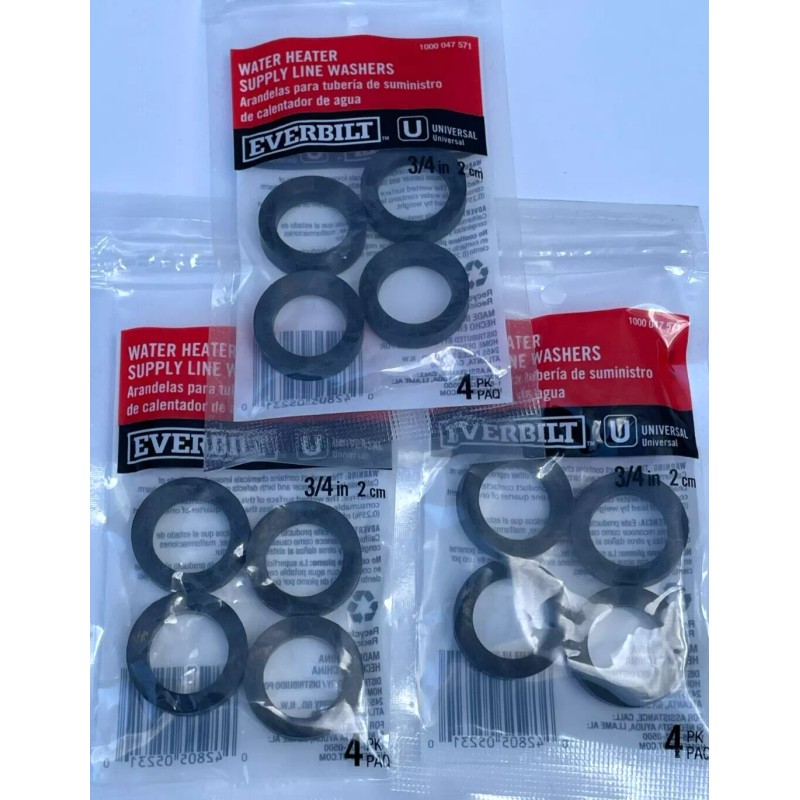 Everbilt Packs of 4 Each Water Heater Supply Line Washers