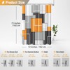 BTTN Orange Fabric Shower Curtain, Modern Geometric Neutral Cloth Shower