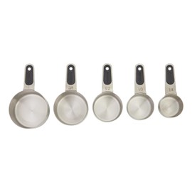 Farberware Professional Set of 5 Stainless Steel Measuring Cups, Precision and Ease in Every Scoop, Features Magnetic Handles for Easy Storage, Dishwasher Safe