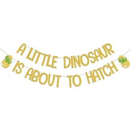 A Little Dinosaur Is About to Hatch Banner,Dinosaur Baby Shower Decoration,Dinosaur Hatching Soon Baby Shower Party Decoration,Dino Theme Banners for Gender Reveal Party Supplies