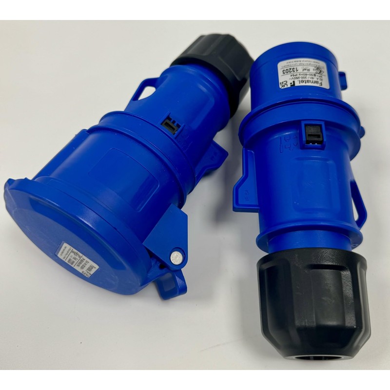 32Amp Commando Type Plug & Trailing Socket Quick Fit 240V