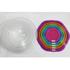 Mr.Gadget's Solutions 5-Piece Hexagonal Plastic Bowl Set with Snap-Lock Lids