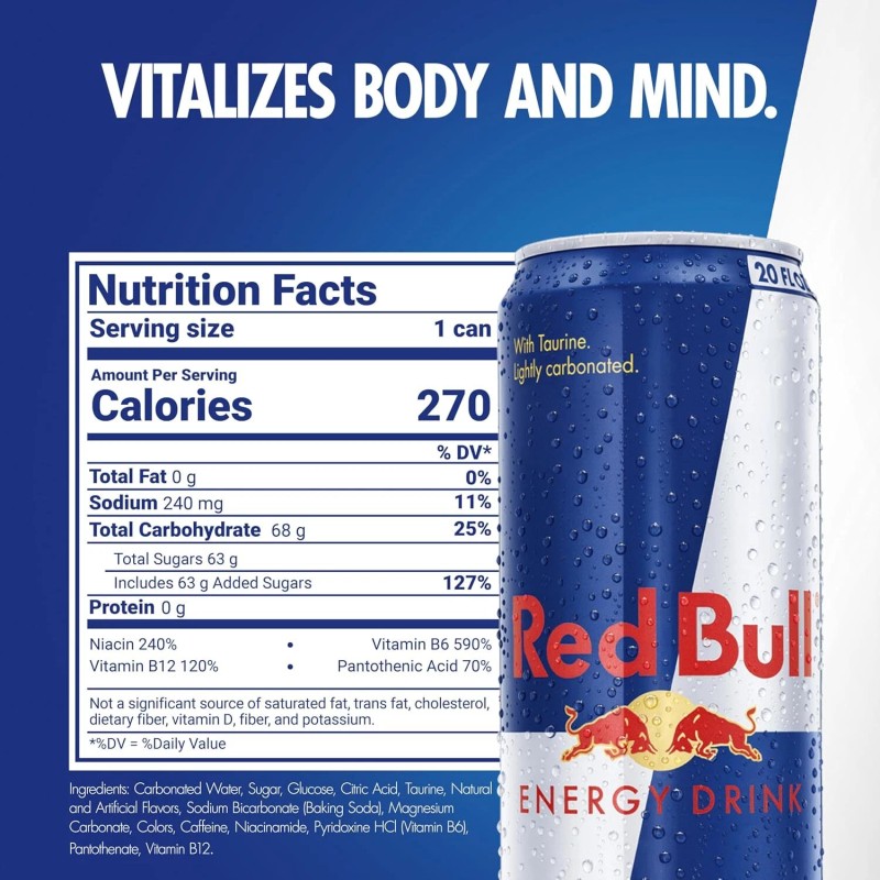 Red Bull Energy Drink with 189mg Caffeine plus Taurine &