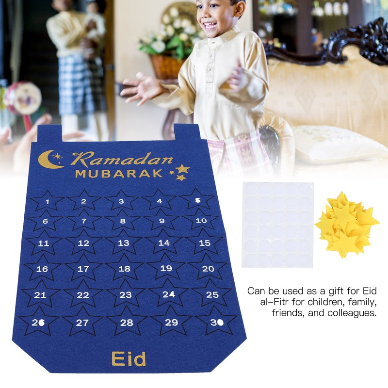 Eid Mubarak Advent Calendar Hanging Fabric Countdown Date Display Ramadan