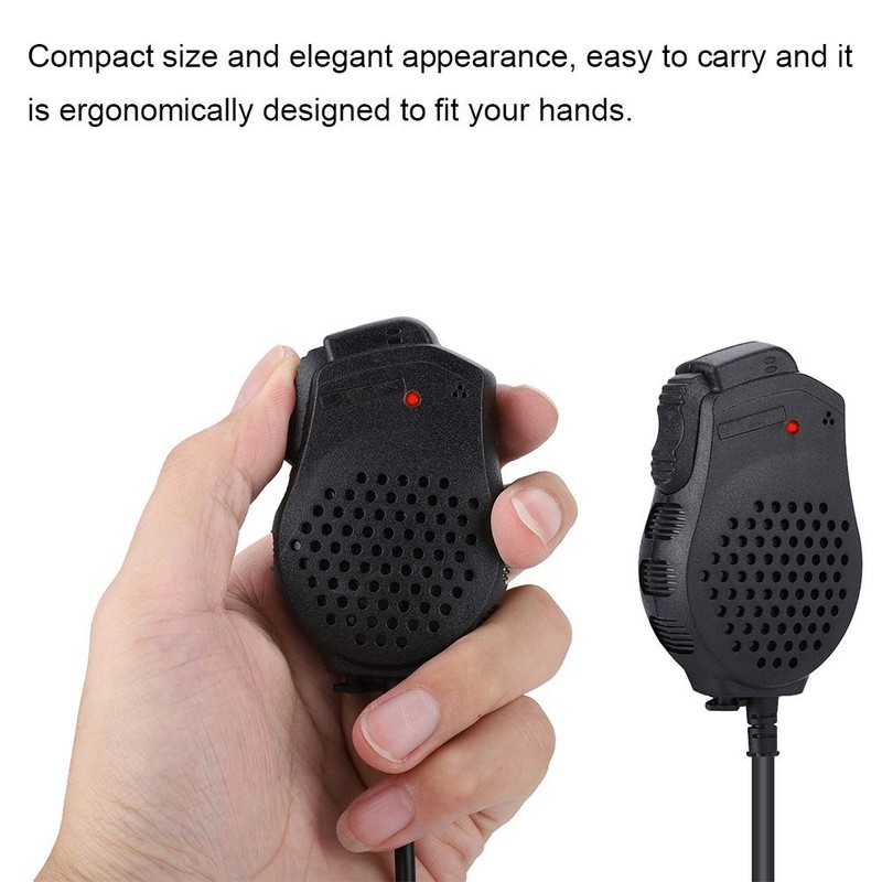 Walkie Talkie Speaker Microphone, Dual PTT Handheld Shoulder 2-Way Radio