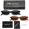 D Lolylad Retro Oval Sunglasses for Women - Small Cat