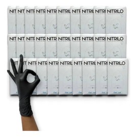 Guantes Nitrilo Uniseal Negro 000 Pzs Multiusos Resistente